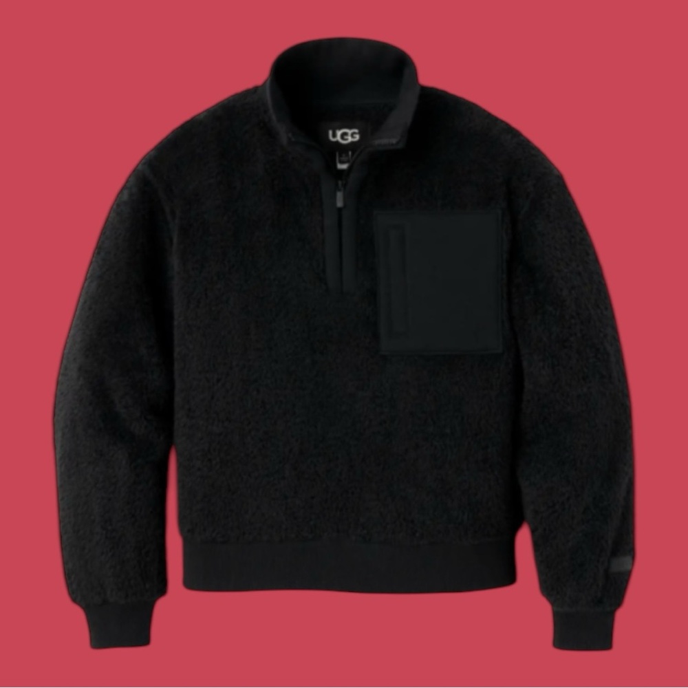 UGG-Janeann Half Zip Pullover-Black-NWT